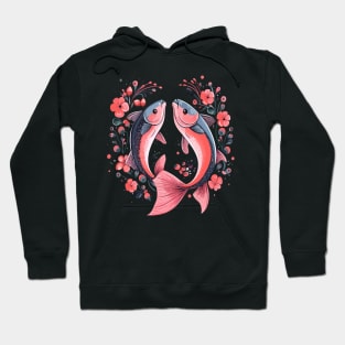 Salmon Couple Valentine Hoodie